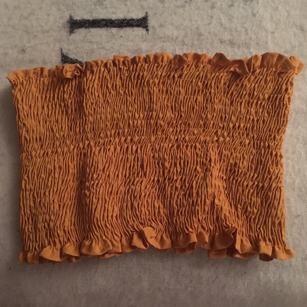 Bandeau tube smocked top